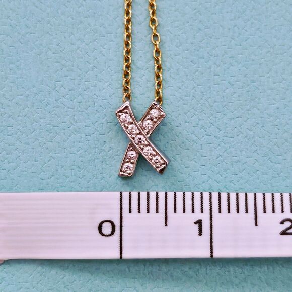 Tiffany & Co. Paloma Picasso Signature X Graffiti Diamond 18k PT950 Necklace - Picture 6 of 8